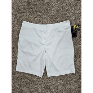 NWT PGA Tour Golf Medium Length White Shorts Womens Size 14 Stretch Waistband